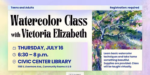 REGISTRATION FULL: Watercolor Class with Victoria Elizabeth