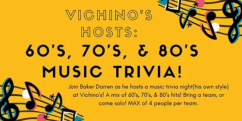 Vichinos Music Trivia - 60s, 70s, 80s Night 1