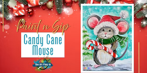 Paint n Sip - Candy Cane Mouse