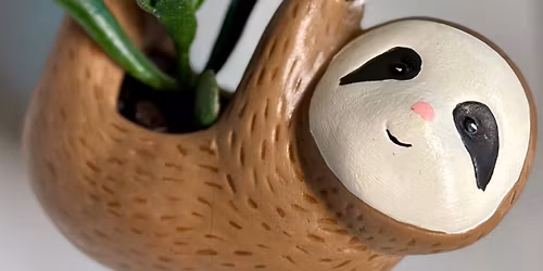 Sloth Planter Painting & Macram\u00e8 Knotting