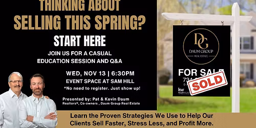 Thinking About Selling This Spring? Join us for a casual discussion and Q&A