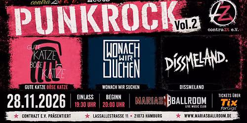 contraZt e.V. meets Punkrock Vol.2 \/\/ Gute Katze B\u00f6se Katze \/\/ Wonach wir suchen \/\/ Dissmeland