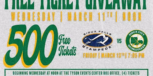 Sioux City Musketeers at Sioux Falls Stampede at Denny Sanford PREMIER Center