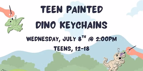 Teen Painted Dino Keychains