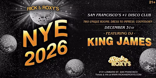 Disco Fever New Years Eve San Francisco 2026 @ Rick & Roxy's