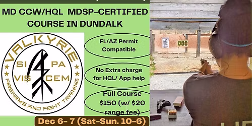 $150 CWW HQL December 6-7 with VFFT