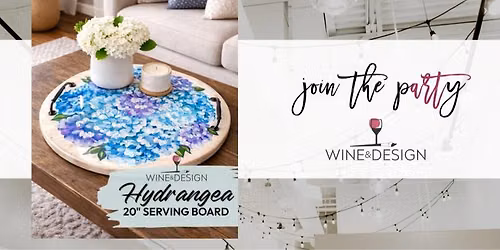 Hydrangea 20" Serving Tray | Wine & Design