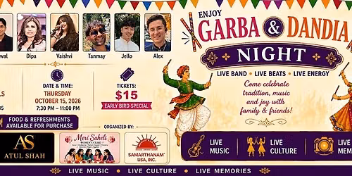 Pancham Beats Presents: Bay Area Garba, Raas & Dandia Night 2026