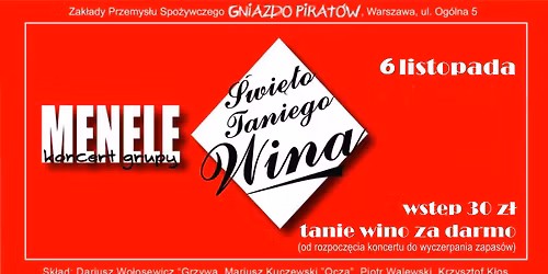 15. \u015awi\u0119to Taniego Wina - koncert zespo\u0142u Menele