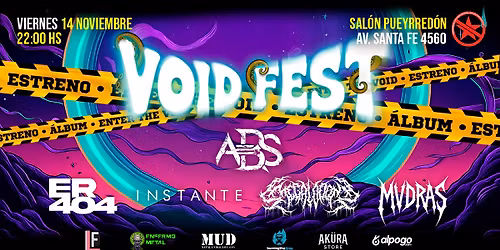 VIE 14\/11 \u2022 Void Fest en Sal\u00f3n Pueyrred\u00f3n!