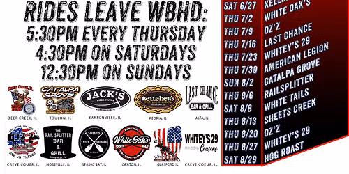 St. Jude Summer Rides to Last Chance Bar&Grill on Alta Rd in Peoria - FREE Qualifiers for the BudHog