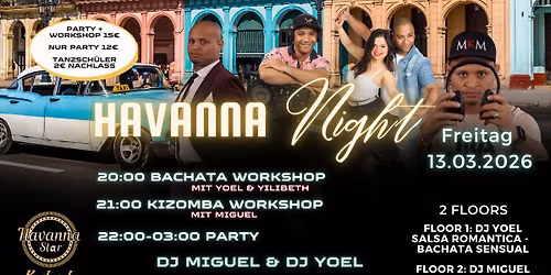 Latinparty mit Bachata & Kizomba Workshops - mit Kizombafloor 
