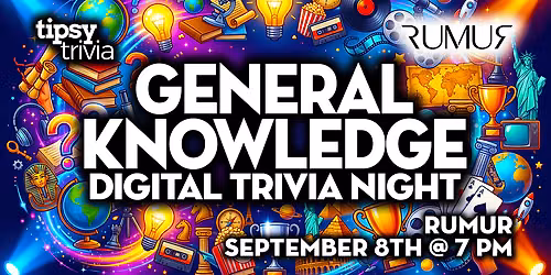 Calgary: RUMUR - Digital General Knowledge Trivia - Sep 8, 7pm