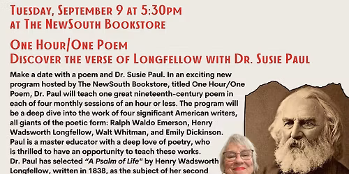 One Hour\/One Poem: Discover the verse of Longfellow with Dr. Susie Paul
