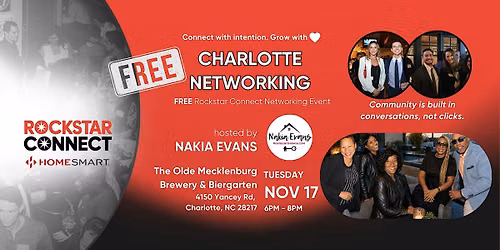 Free Charlotte Rockstar Connect Networking Event (November, NC)