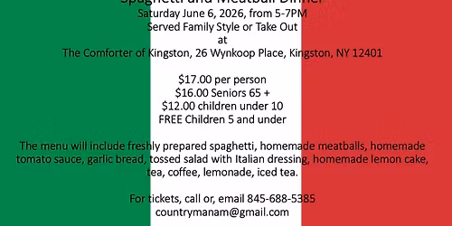Spaghetti and Meatball Dinner at The Comforter of Kingston