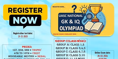 UASC NATIONAL GK & IQ OLYMPIAD 2026