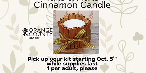 Adult Take Home Craft: Cinnamon candle (Main Branch)