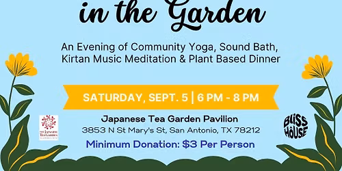 Harmonies in the Garden (Yoga\/Kirtan\/Sound Bath\/Veggie Dinner) Sat Sept.5th