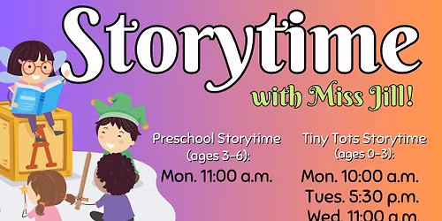 Tiny Tots StoryTime - TUESDAY