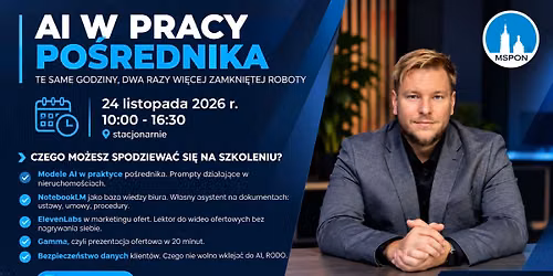 Warsztat: AI w pracy po\u015brednika - te same godziny, 2x wi\u0119cej zamkni\u0119tej roboty | \u0141ukasz Wydrowski