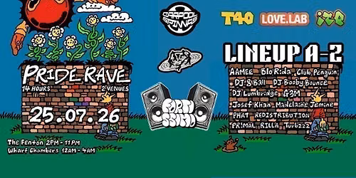 PRIDE RAVE - RILLA (Carpool Spinnas) - 14 Hours - 2 Venues - 5 Collectives