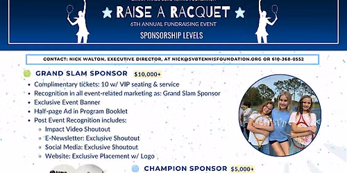 6th Annual 'Raise a Racquet' Fundraising Event benefiting SVB Foundation