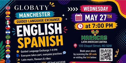 Guided English\u2013Spanish Language Exchange at Maracas Manchester