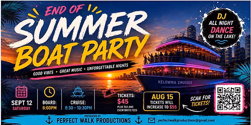 END OF SUMMER BOAT PARTY