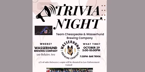 \u201cSip and Support\u201d Trivia Night