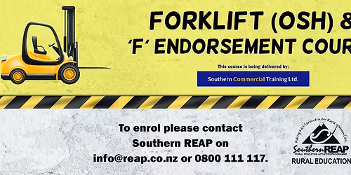 Forklift (OSH) & 'F' Endorsement Course - Frankton 