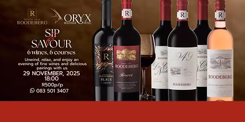 Roodeberg 6 Wine Pairing at Oryx Boutique Hotel