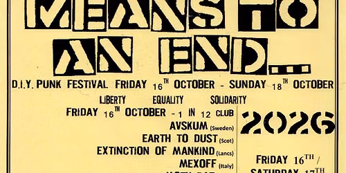 MEANS TO AN END... DIY Punk Fest 16 Day One