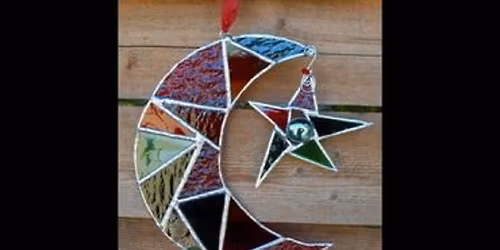 Stained Glass Moon and Star