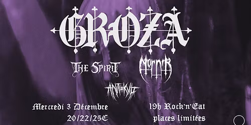 Groza + The Spirit + Norn\u00edr + Antikvlt Au Rock'n'Eat