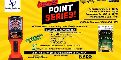 FINALE - \ud83c\udfafSuperior Vending La Crosse area Dart Point Series \ud83c\udfaf