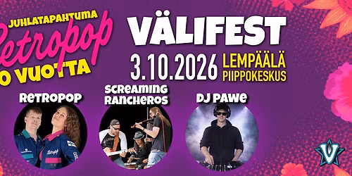 RETROPOP 20 VUOTTA! \u2013 V\u00c4LIFEST 3.10.2026