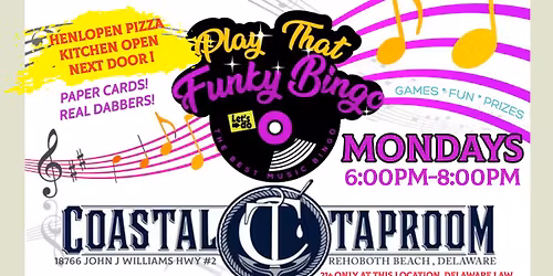 Play That Funky Music Bingo at Coastal Taproom Rehoboth