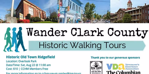 Wander Clark County: Historic Old Town Ridgefield - Late Tour (11:00 AM)