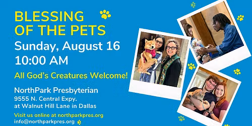 Blessing of the Pets Service at NorthPark Pres