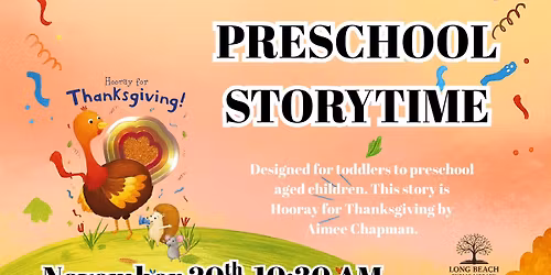 Preschool Storytime: Thanksgiving