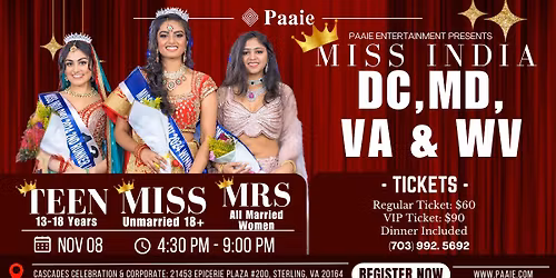 Miss India DC, MD, VA, & WV