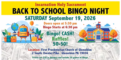 Back to School Bingo Night