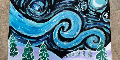 Winter Starry Night Paint Class - with Diva