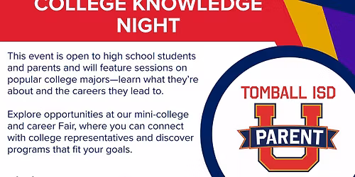 Parent U: College Knowledge Night (HS Students & Parents)