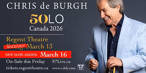 CHRIS DE BURGH | Oshawa, ON | new date added!