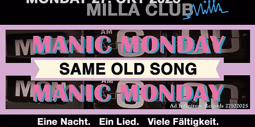 JJ Jones presents SAME OLD SONG: Manic Monday feat. Sounts