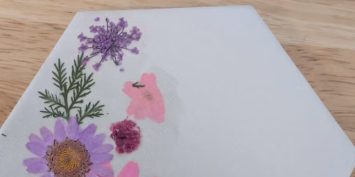 Pressed flower coaster workshop