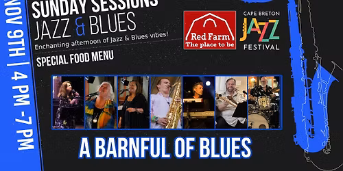 Sunday Jazz Returns to The Red Farm with the "A Barnful of Blues" 