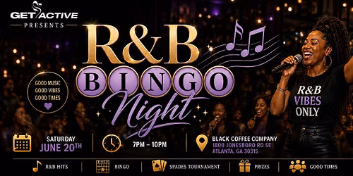 R&B International Bingo Night with Get Active | Black Coffee World